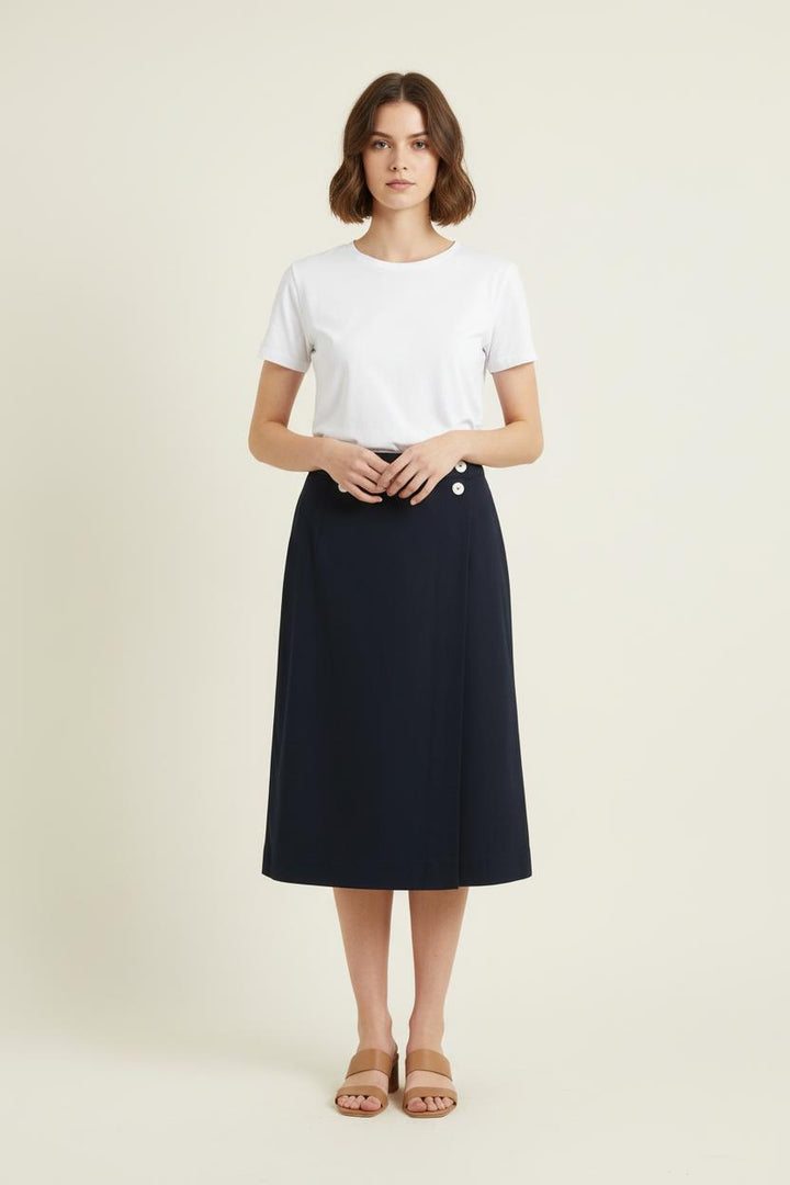 Jupe Midi Bleue - Taille M/38 de la marque Ines de la Fressange Paris | PARAD75516 - Vendu par Paradigme - Image 1