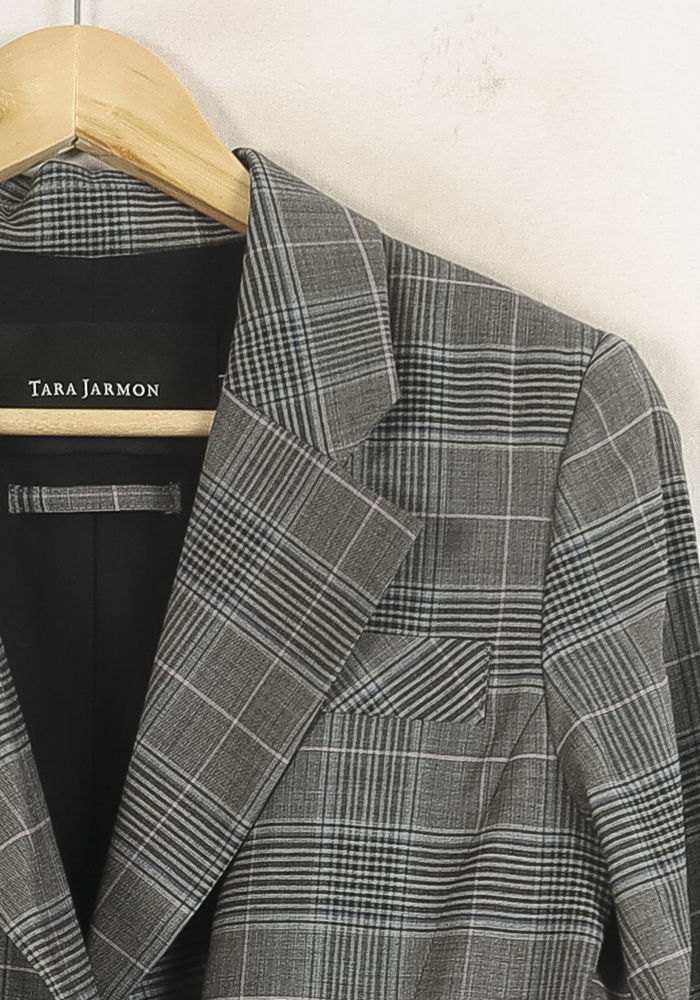 Blazer Gris à Carreaux - Taille M/38 de la marque Tara Jarmon | PARAD75517 - Vendu par Paradigme - Image 3