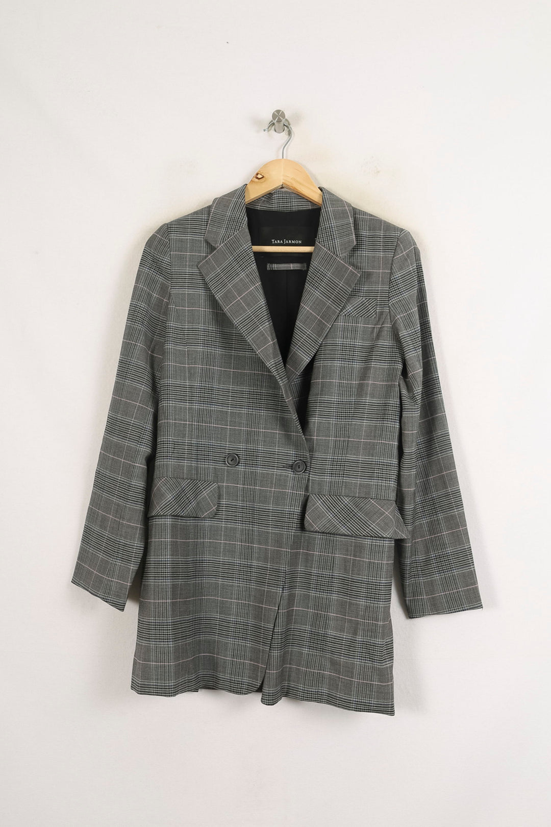Blazer Gris à Carreaux - Taille M/38 de la marque Tara Jarmon | PARAD75517 - Vendu par Paradigme - Image 2