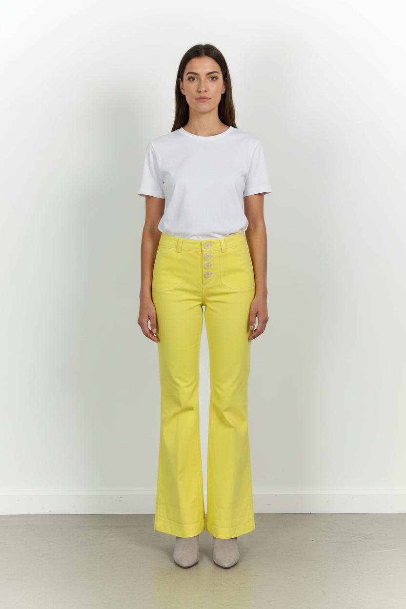 Pantalon Évasé Jaune - Taille S/36 de la marque Ines de la Fressange Paris | PARAD75518 - Vendu par Paradigme - Image 1