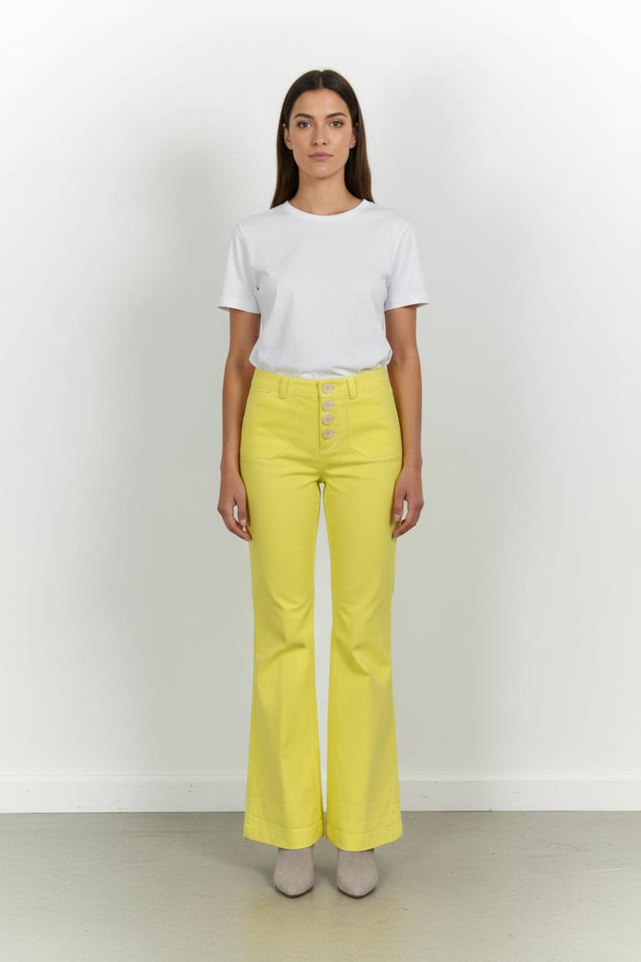 Pantalon Évasé Jaune - Taille S/36 de la marque Ines de la Fressange Paris | PARAD75518 - Vendu par Paradigme - Image 1