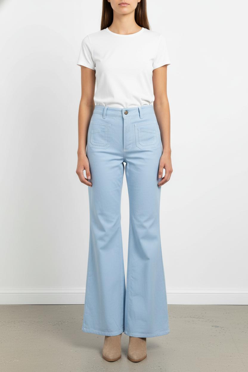Pantalon Évasé Bleu Clair - Taille S/36 de la marque Ines de la Fressange Paris | PARAD75523 - Vendu par Paradigme - Image 1
