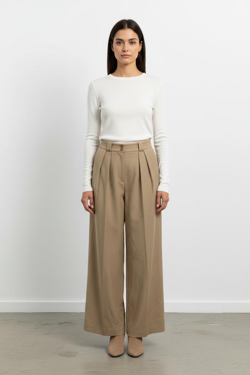 Pantalon Large Beige - Taille S/36 de la marque Ines de la Fressange Paris | PARAD75527 - Vendu par Paradigme - Image 1