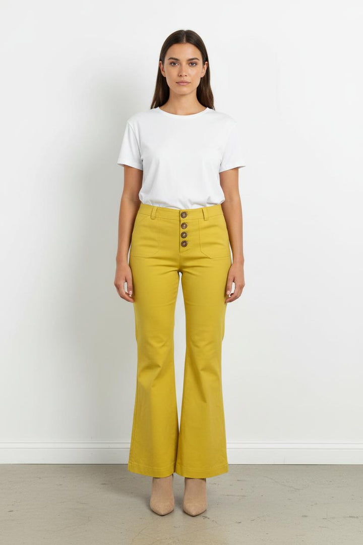 Pantalon Évasé Jaune - Taille L/40 de la marque Ines de la Fressange Paris | PARAD75528 - Vendu par Paradigme - Image 1