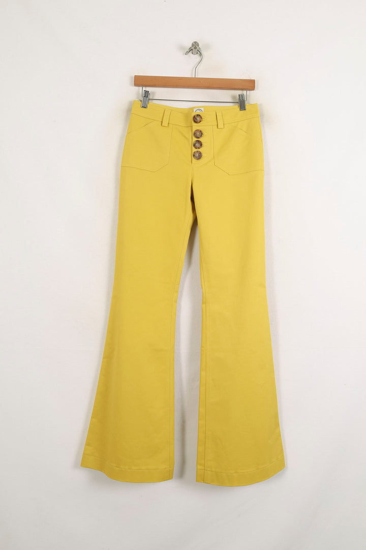 Pantalon Évasé Jaune - Taille S/36 de la marque Ines de la Fressange Paris | PARAD75529 - Vendu par Paradigme - Image 2