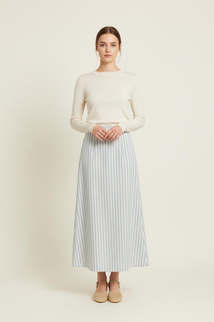 Jupe Longue Bleu et Blanc - Taille XL/42 de la marque Ines de la Fressange Paris | PARAD75533 - Vendu par Paradigme - Image 1