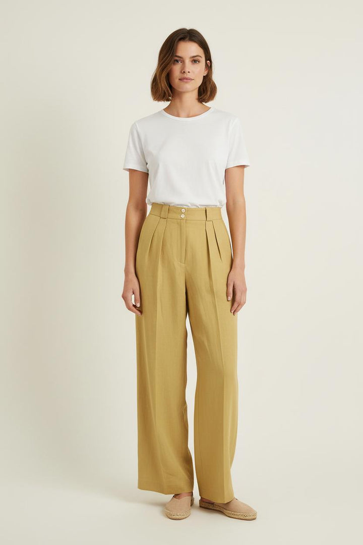 Pantalon Large Beige - Taille S/36 de la marque Ines de la Fressange Paris | PARAD75538 - Vendu par Paradigme - Image 1