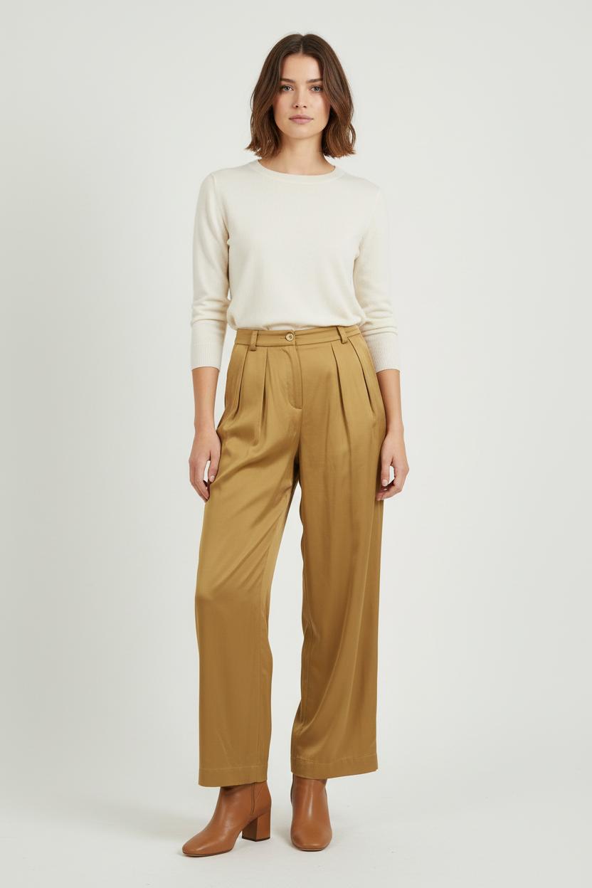 Pantalon Large Beige - Taille S/36 de la marque Ines de la Fressange Paris | PARAD75539 - Vendu par Paradigme - Image 1