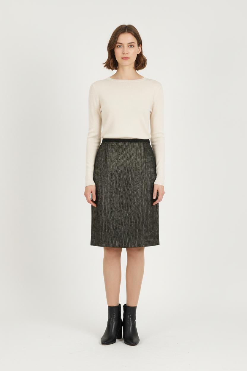 Jupe Droite Noire - Taille S/36 de la marque Ines de la Fressange Paris | PARAD75540 - Vendu par Paradigme - Image 1