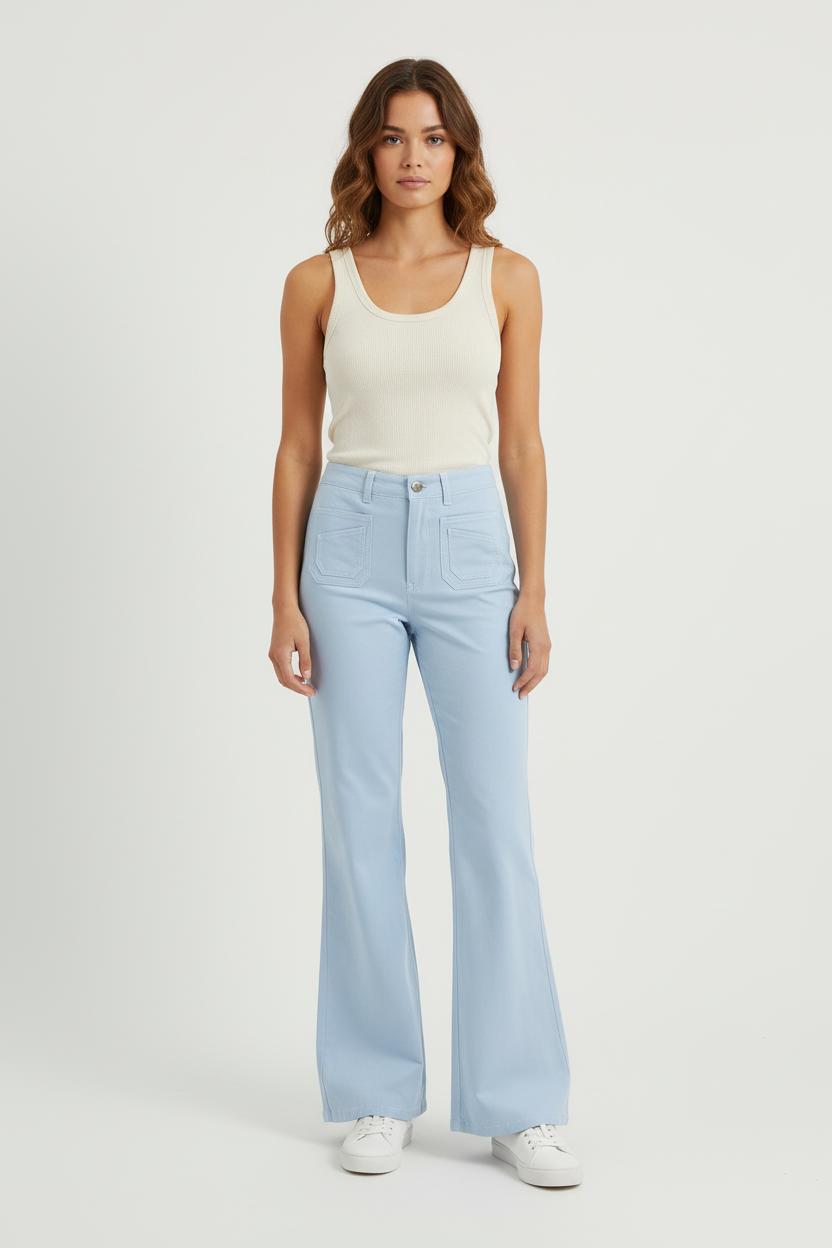 Pantalon Évasé Bleu Clair - Taille S/36 de la marque Ines de la Fressange Paris | PARAD75546 - Vendu par Paradigme - Image 1