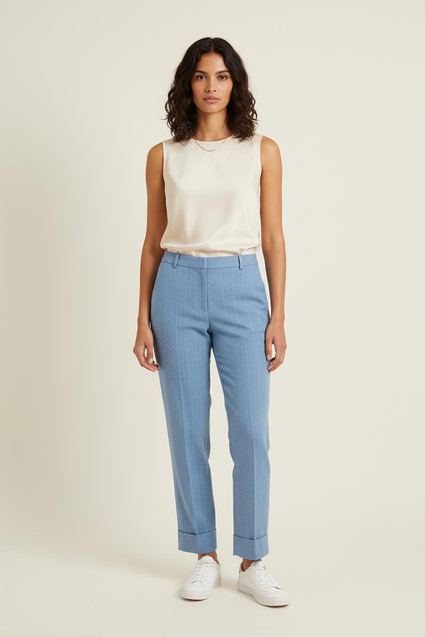 Pantalon Droit Bleu - Taille S/36 de la marque Ines de la Fressange Paris | PARAD75547 - Vendu par Paradigme - Image 1