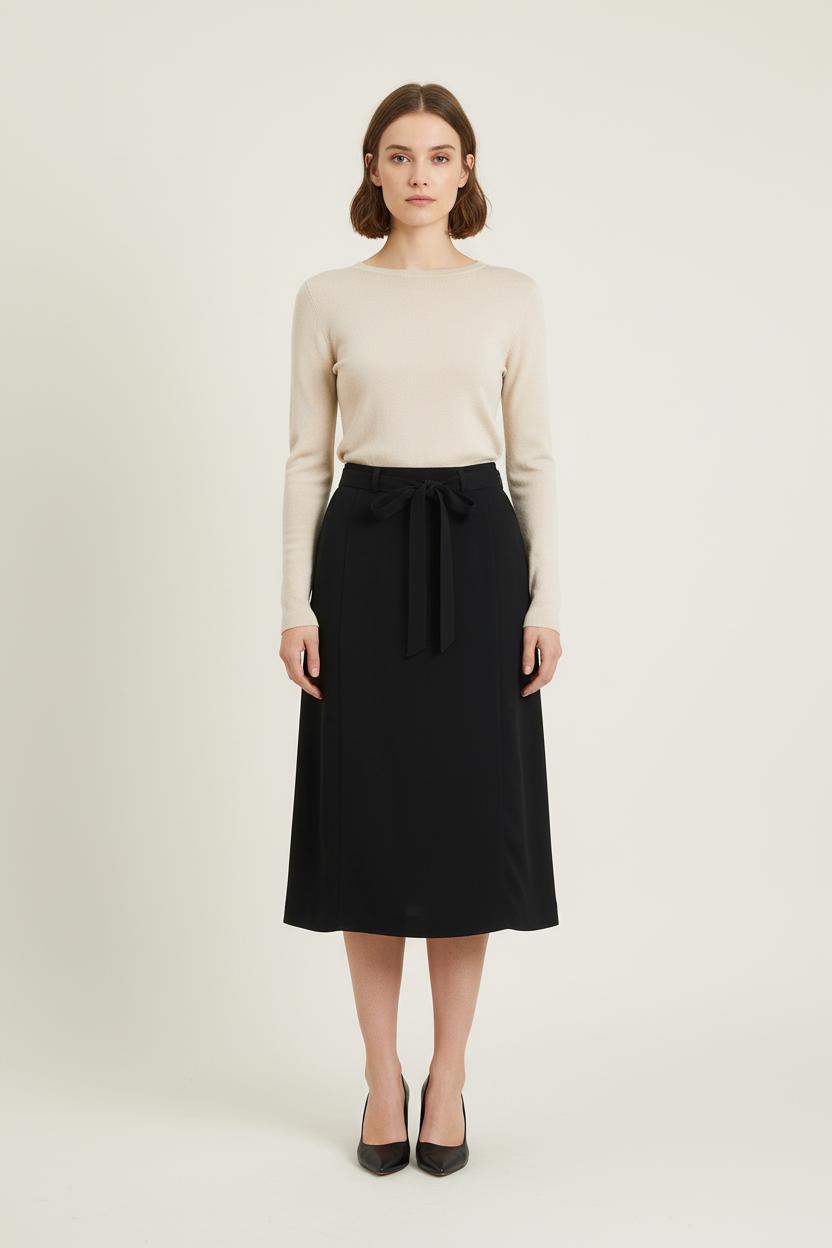 Jupe Midi Noire - Taille S/36 de la marque Ines de la Fressange Paris | PARAD75549 - Vendu par Paradigme - Image 1