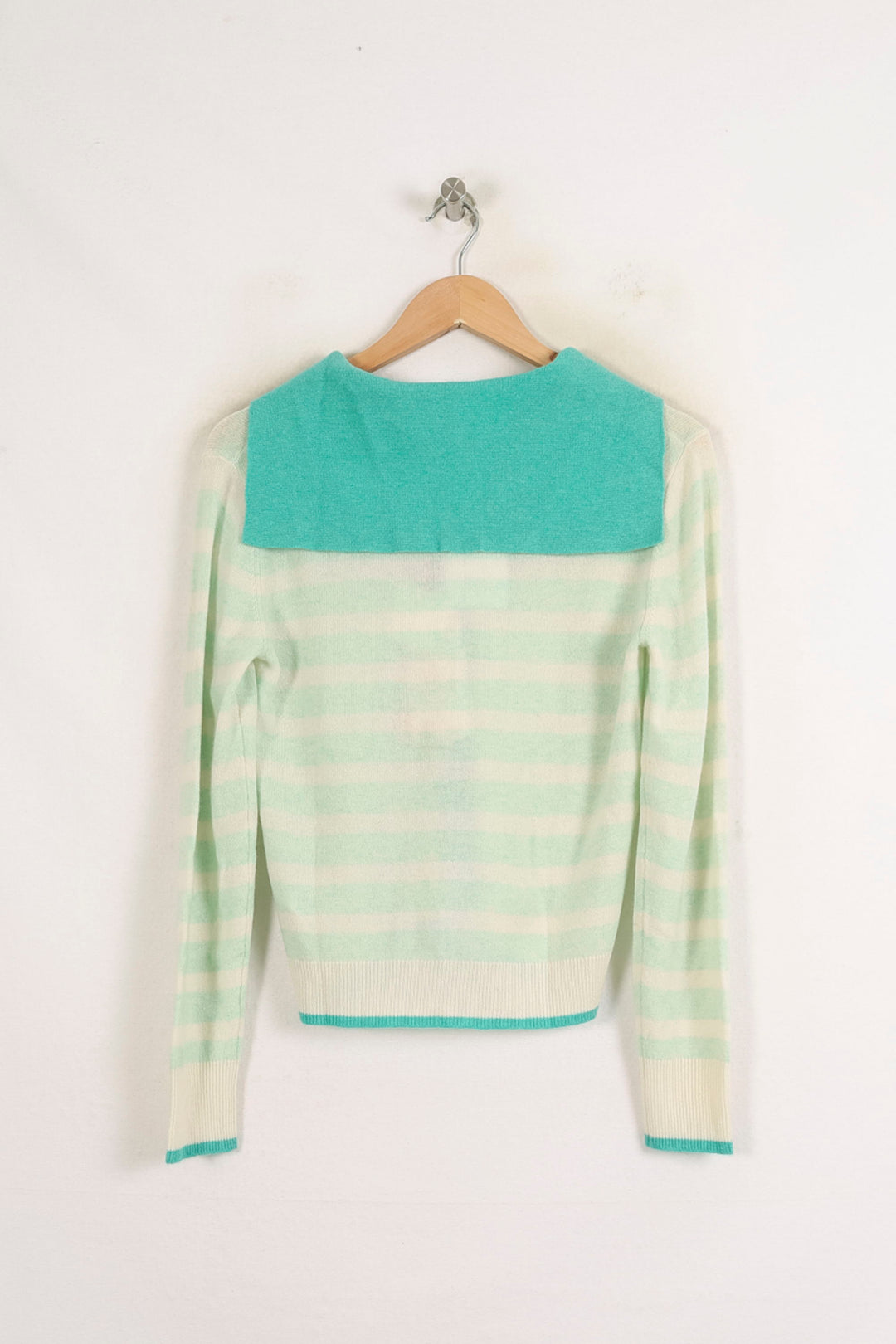 Cardigan Vert et Blanc - Taille S/36 de la marque Absolut Cashmere | PARAD75558 - Vendu par Paradigme - Image 4