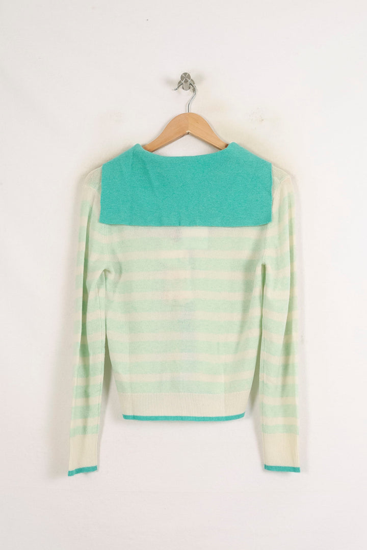 Cardigan Vert et Blanc - Taille S/36 de la marque Absolut Cashmere | PARAD75558 - Vendu par Paradigme - Image 4