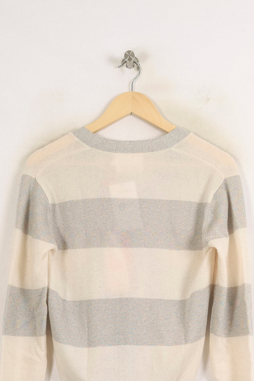 Cardigan Blanc et Gris - Taille S/36 de la marque Absolut Cashmere | PARAD75579 - Vendu par Paradigme - Image 4