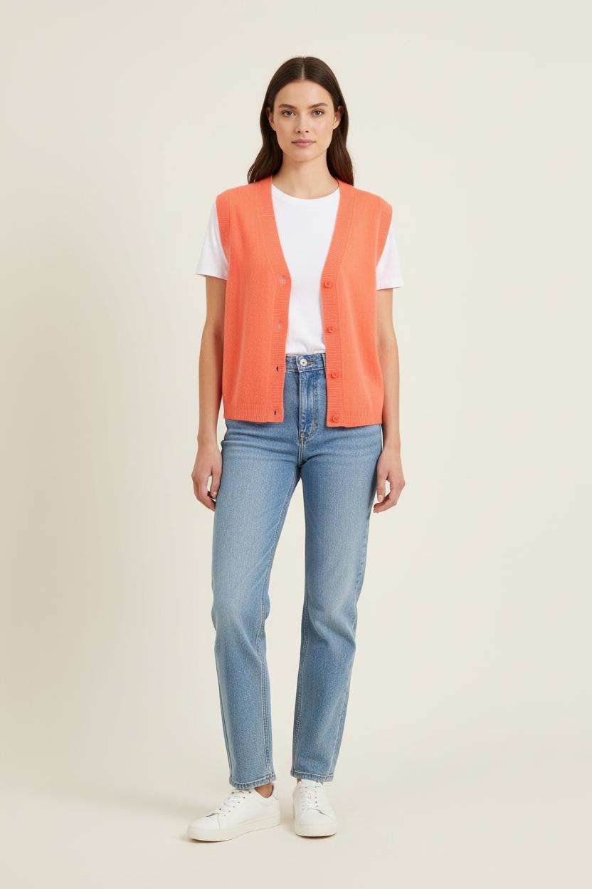 Gilet Orange - Taille S/36 de la marque Absolut Cashmere | PARAD75585 - Vendu par Paradigme - Image 1