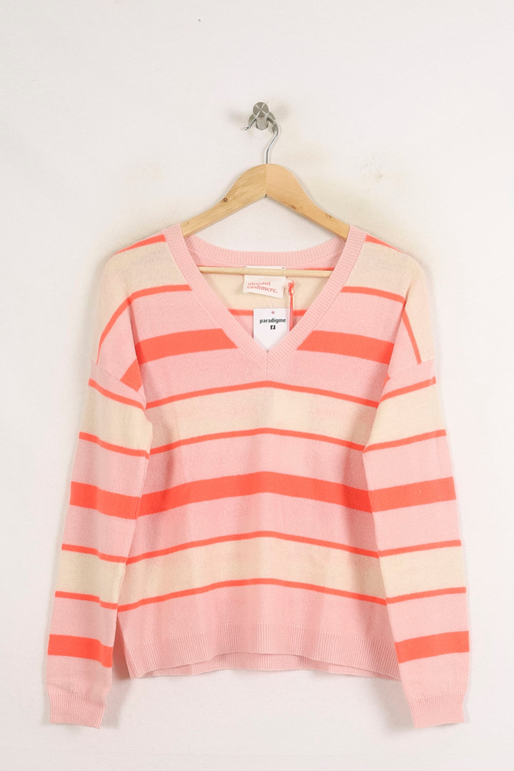 Pull Rose et Blanc - Taille S/36 de la marque Absolut Cashmere | PARAD75587 - Vendu par Paradigme - Image 2
