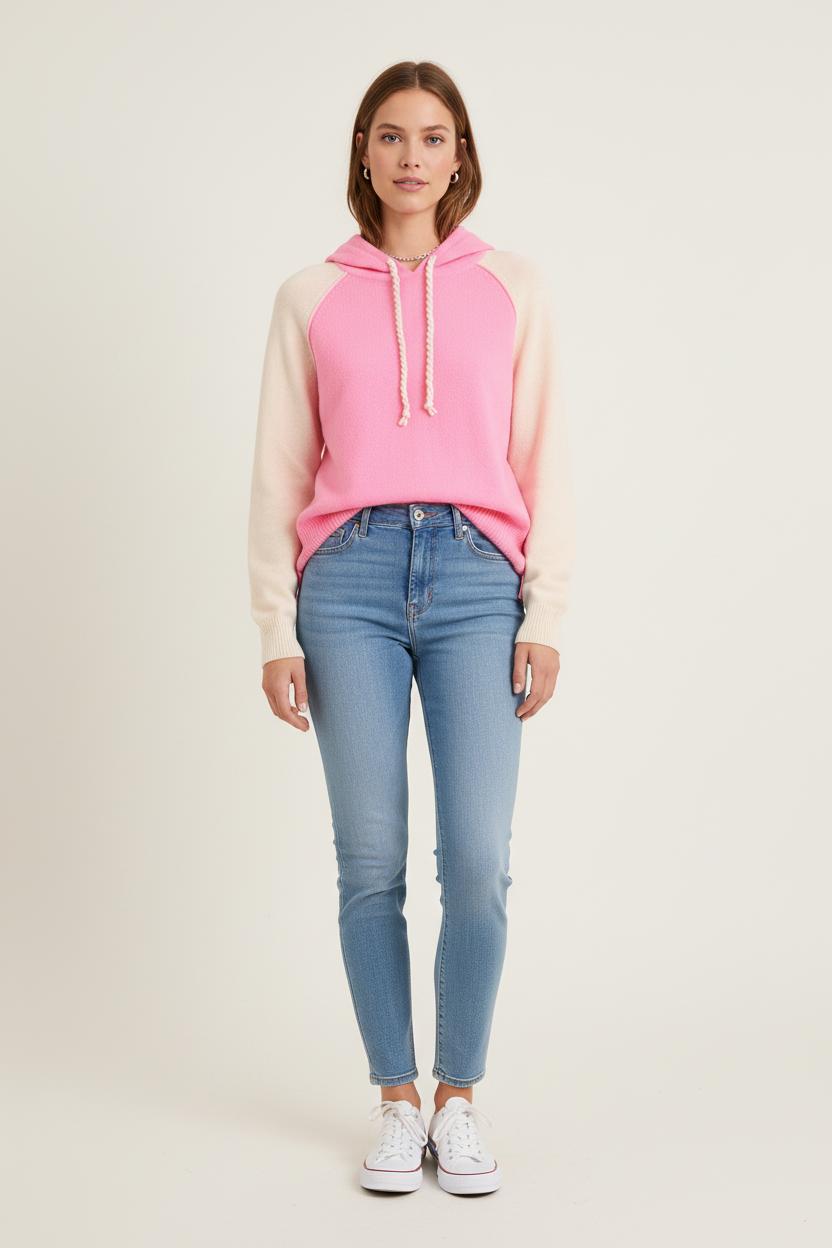 Sweat à Capuche Rose et Beige - Taille S/36 de la marque Absolut Cashmere | PARAD75591 - Vendu par Paradigme - Image 1