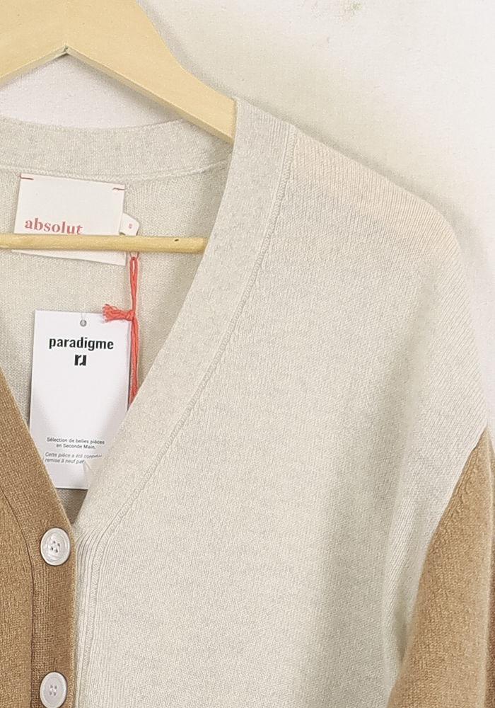 Cardigan Beige et Écru - Taille S/36 de la marque Absolut Cashmere | PARAD75606 - Vendu par Paradigme - Image 3