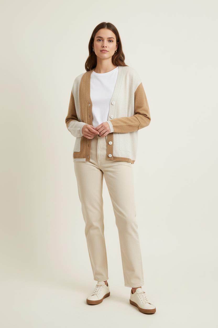 Cardigan Beige et Écru - Taille S/36 de la marque Absolut Cashmere | PARAD75606 - Vendu par Paradigme - Image 1