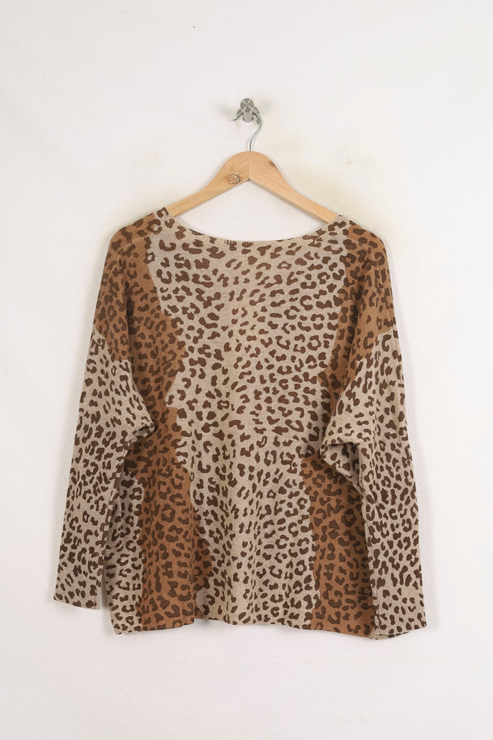 Pull Léopard Marron et Beige - Taille S/36 de la marque Absolut Cashmere | PARAD75608 - Vendu par Paradigme - Image 4