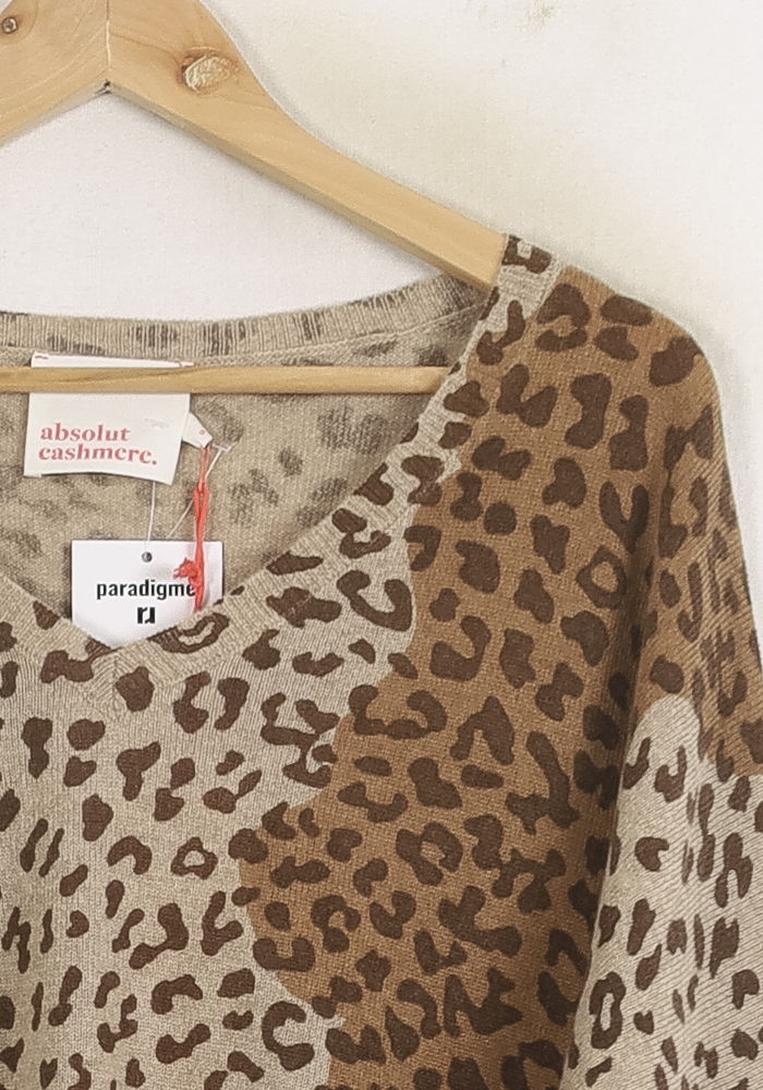 Pull Léopard Marron et Beige - Taille S/36 de la marque Absolut Cashmere | PARAD75608 - Vendu par Paradigme - Image 3