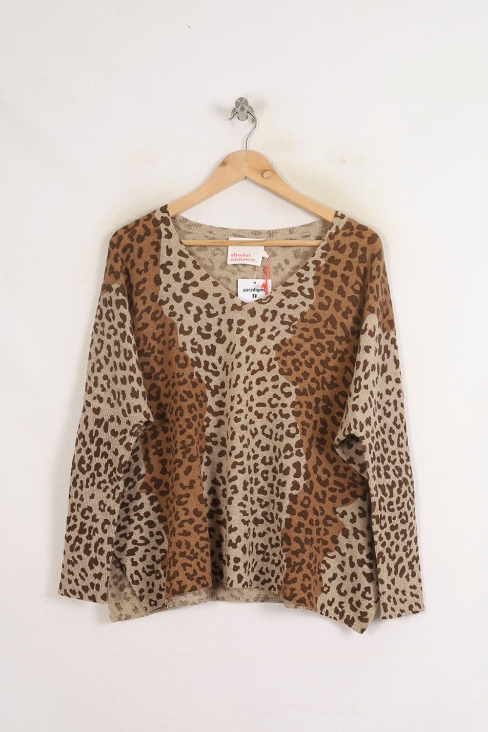 Pull Léopard Marron et Beige - Taille S/36 de la marque Absolut Cashmere | PARAD75608 - Vendu par Paradigme - Image 2
