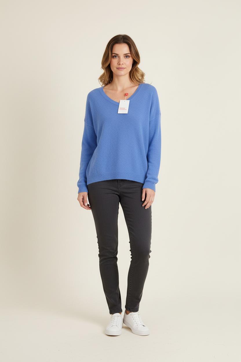 Pull Col V Bleu - Taille S/36 de la marque Absolut Cashmere | PARAD75613 - Vendu par Paradigme - Image 1
