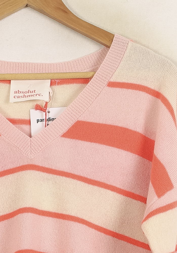 Pull Rayé Rose et Blanc - Taille S/36 de la marque Absolut Cashmere | PARAD75622 - Vendu par Paradigme - Image 3