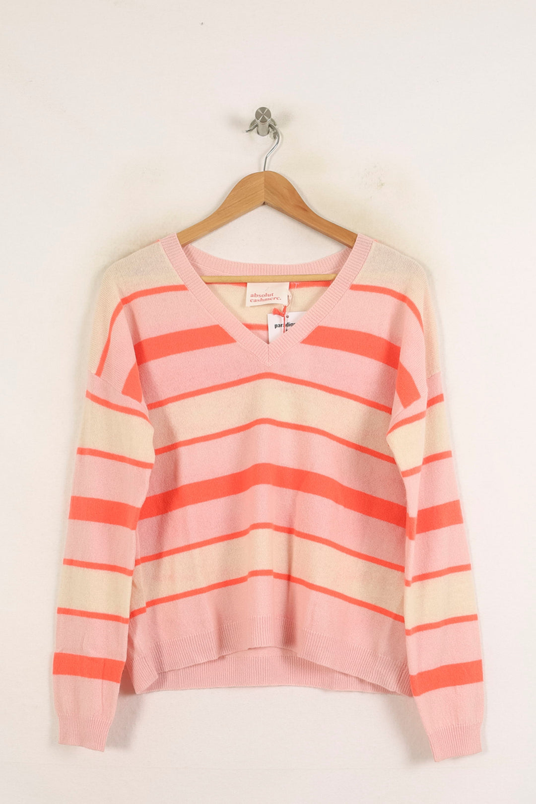 Pull Rayé Rose et Blanc - Taille S/36 de la marque Absolut Cashmere | PARAD75622 - Vendu par Paradigme - Image 2