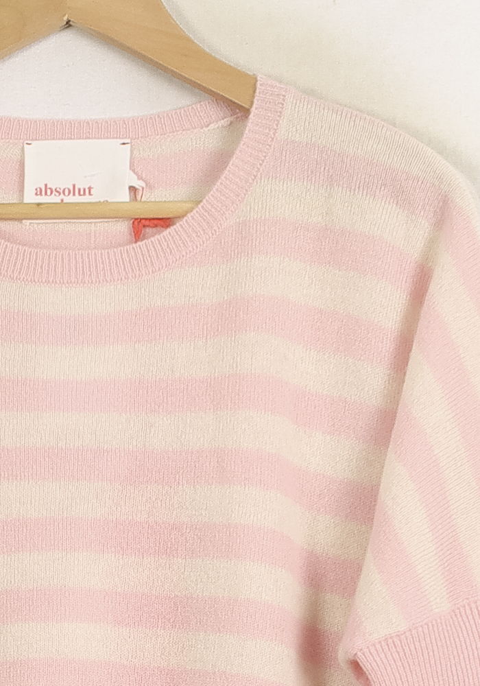 Pull Rayé Rose et Blanc - Taille S/36 de la marque Absolut Cashmere | PARAD75628 - Vendu par Paradigme - Image 3