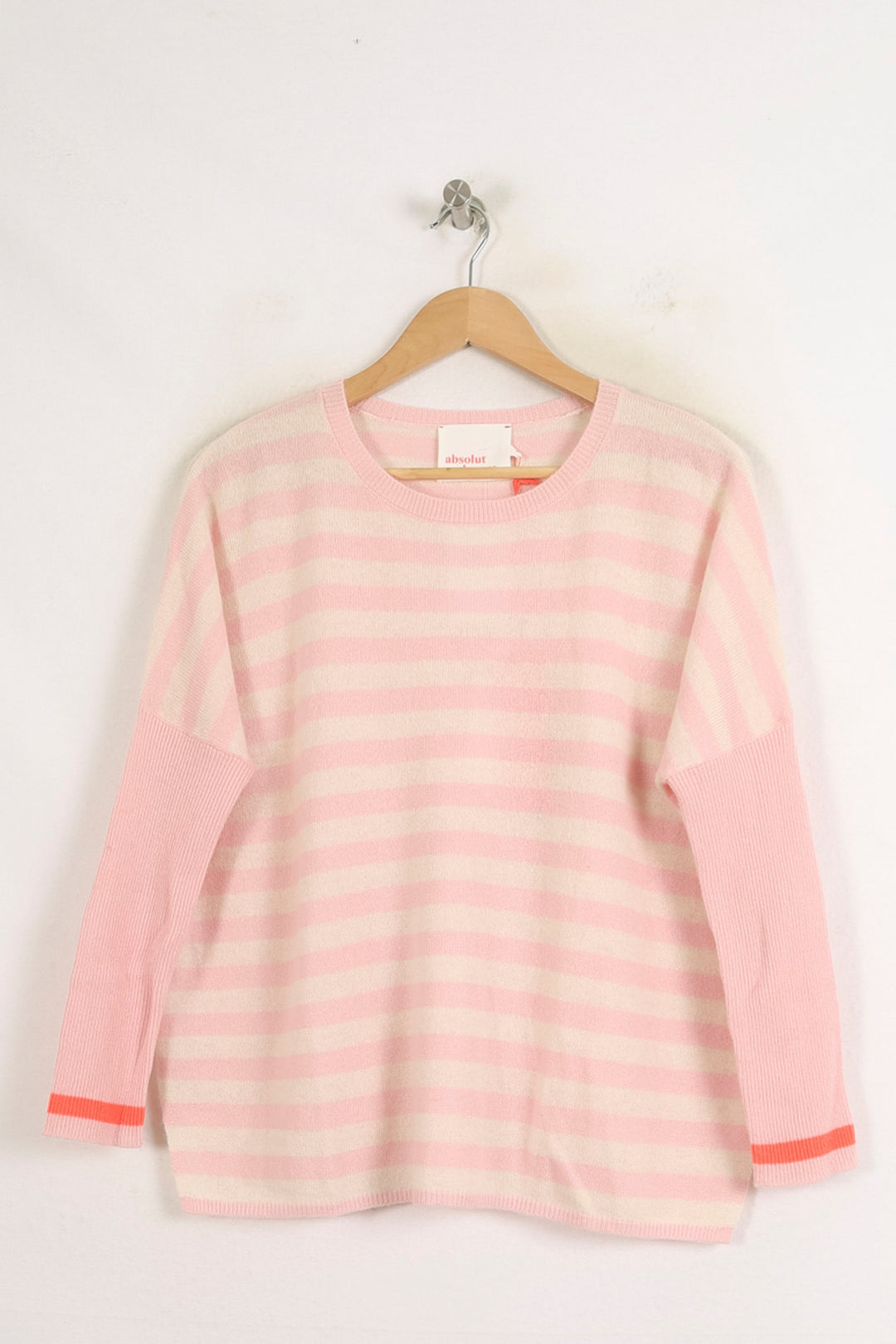 Pull Rayé Rose et Blanc - Taille S/36 de la marque Absolut Cashmere | PARAD75628 - Vendu par Paradigme - Image 2