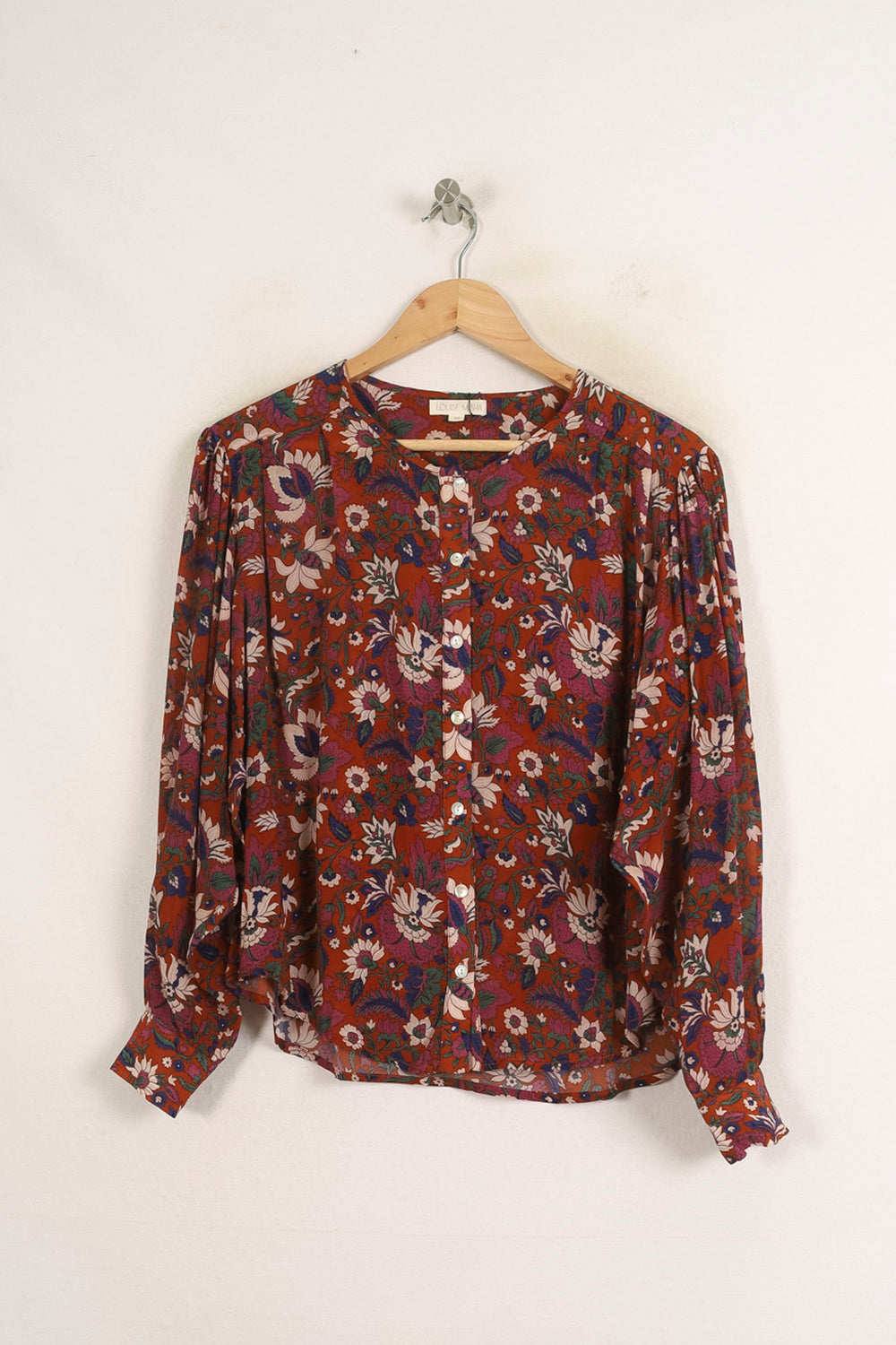 Blouse Fleurie Marron - Taille XS/34 de la marque Louise Misha | PARAD75630 - Vendu par Paradigme - Image 2