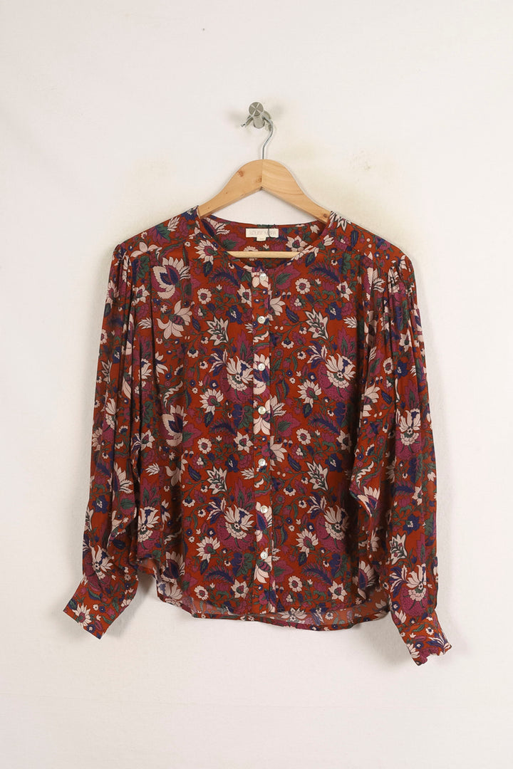 Blouse Fleurie Marron - Taille XS/34 de la marque Louise Misha | PARAD75630 - Vendu par Paradigme - Image 2