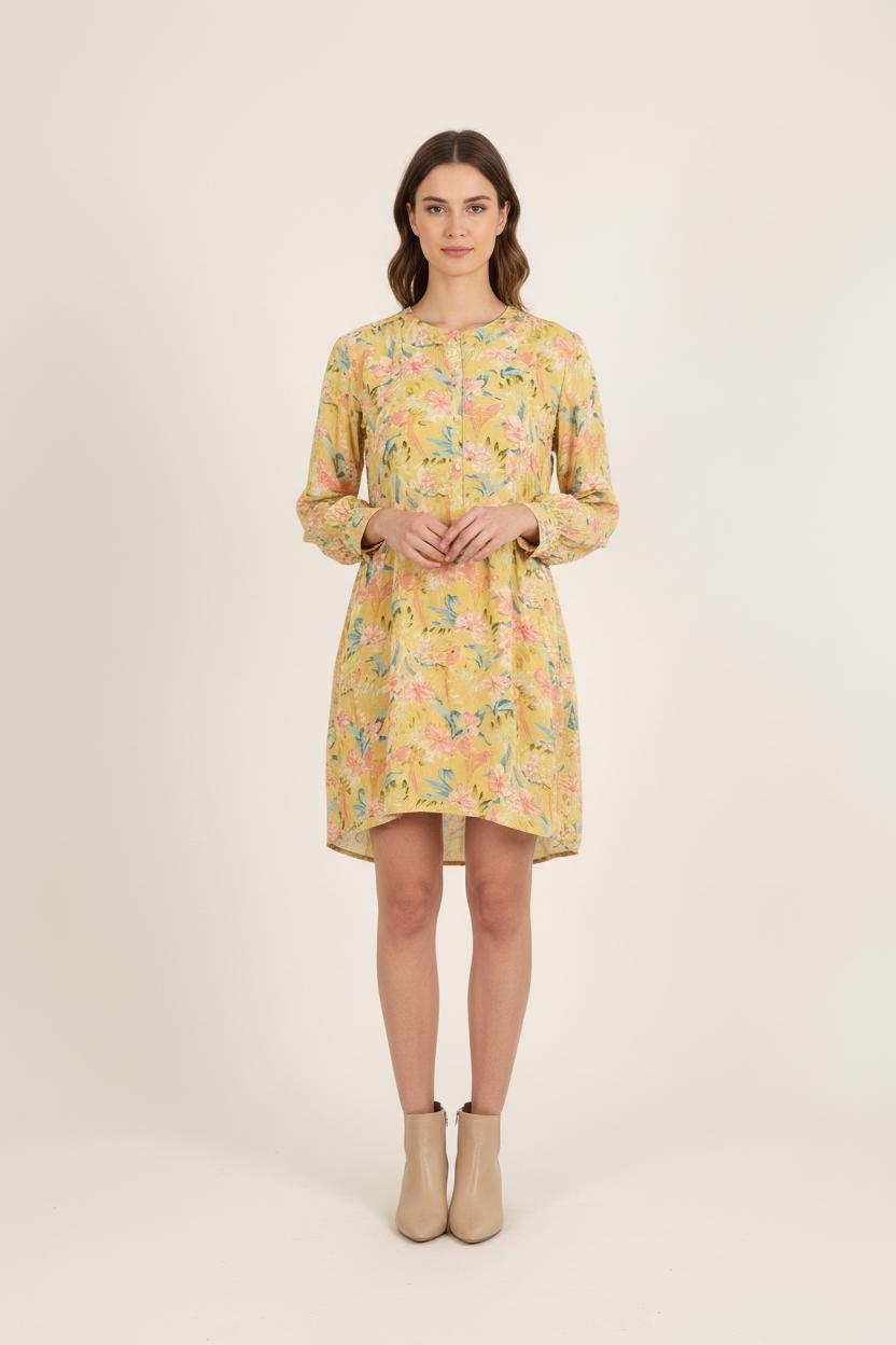 Robe Fleurie Jaune - Taille S/36 de la marque Louise Misha | PARAD75631 - Vendu par Paradigme - Image 1