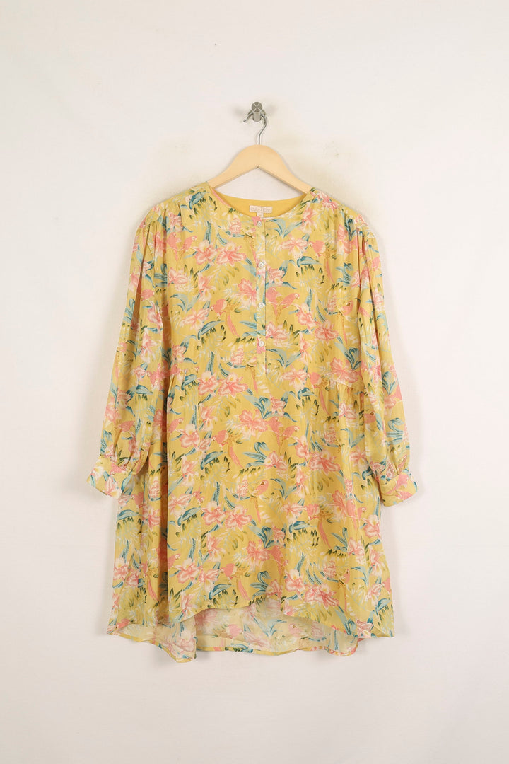 Robe Fleurie Jaune - Taille S/36 de la marque Louise Misha | PARAD75631 - Vendu par Paradigme - Image 2