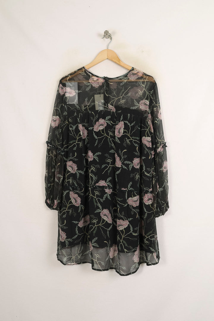 Robe Fleurie Noire et Rose - Taille M/38 de la marque Louise Misha | PARAD75635 - Vendu par Paradigme - Image 4