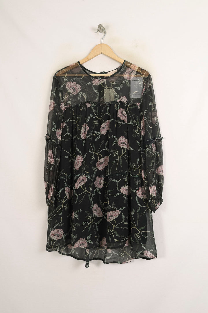 Robe Fleurie Noire et Rose - Taille M/38 de la marque Louise Misha | PARAD75635 - Vendu par Paradigme - Image 2