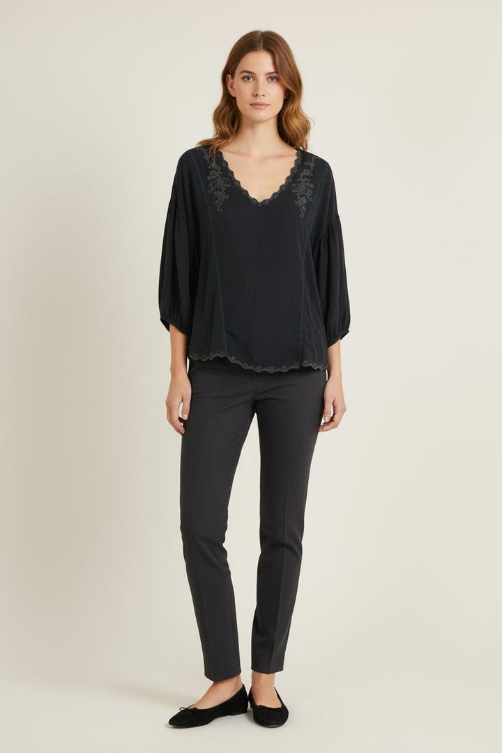 Blouse Noire - Taille S/36 de la marque Louise Misha | PARAD75638 - Vendu par Paradigme - Image 1