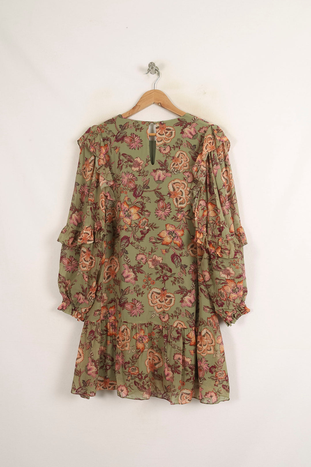 Robe Courte Verte et Fleurie - Taille M/38 de la marque Louise Misha | PARAD75647 - Vendu par Paradigme - Image 4