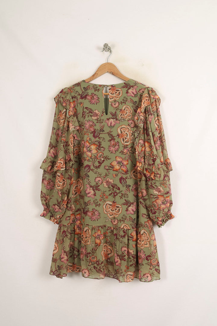 Robe Courte Verte et Fleurie - Taille M/38 de la marque Louise Misha | PARAD75647 - Vendu par Paradigme - Image 4