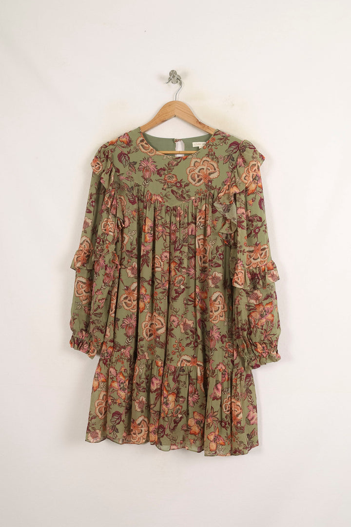 Robe Courte Verte et Fleurie - Taille M/38 de la marque Louise Misha | PARAD75647 - Vendu par Paradigme - Image 2