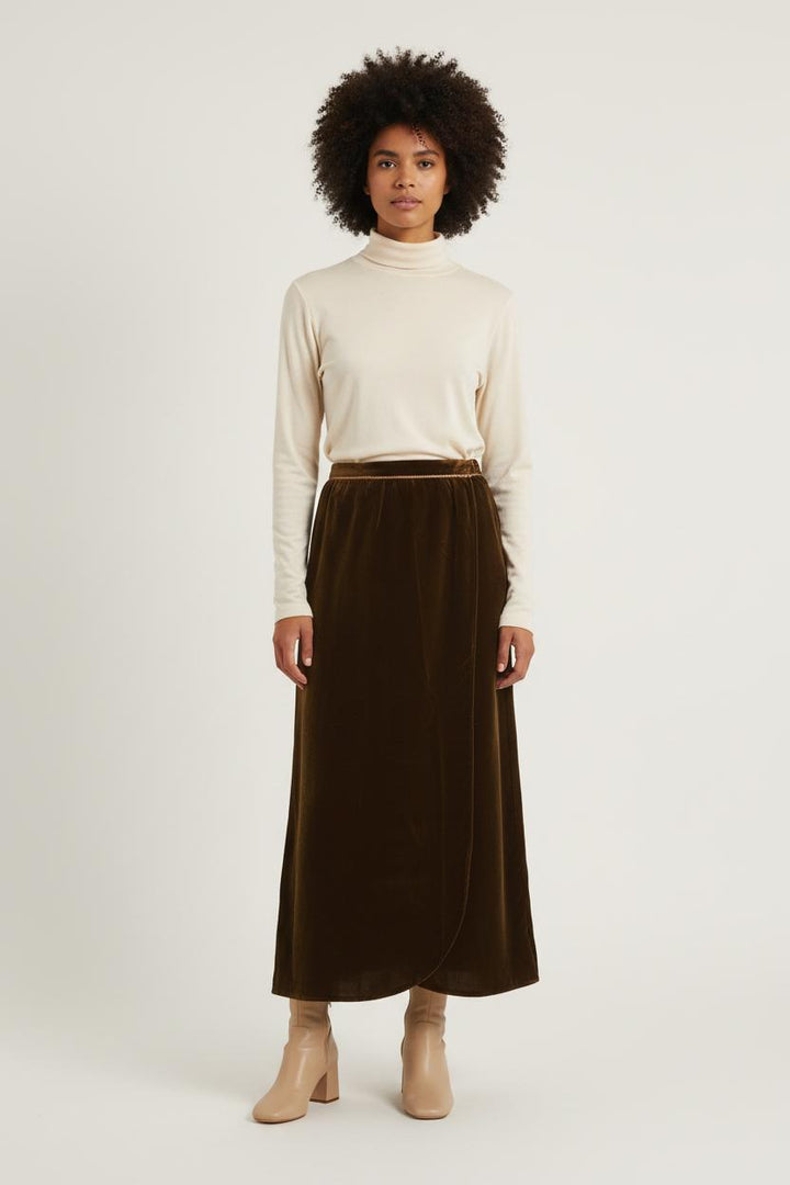 Jupe Longue Marron - Taille XS/34 de la marque Louise Misha | PARAD75652 - Vendu par Paradigme - Image 1