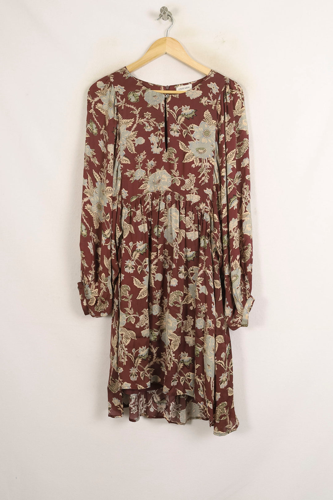 Robe Fleurie Marron et Beige - Taille S/36 de la marque Louise Misha | PARAD75654 - Vendu par Paradigme - Image 2