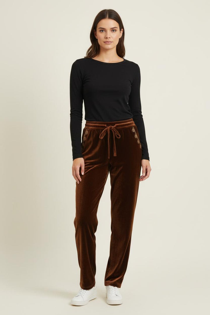 Pantalon Velours Marron - Taille S/36 de la marque Louise Misha | PARAD75656 - Vendu par Paradigme - Image 1