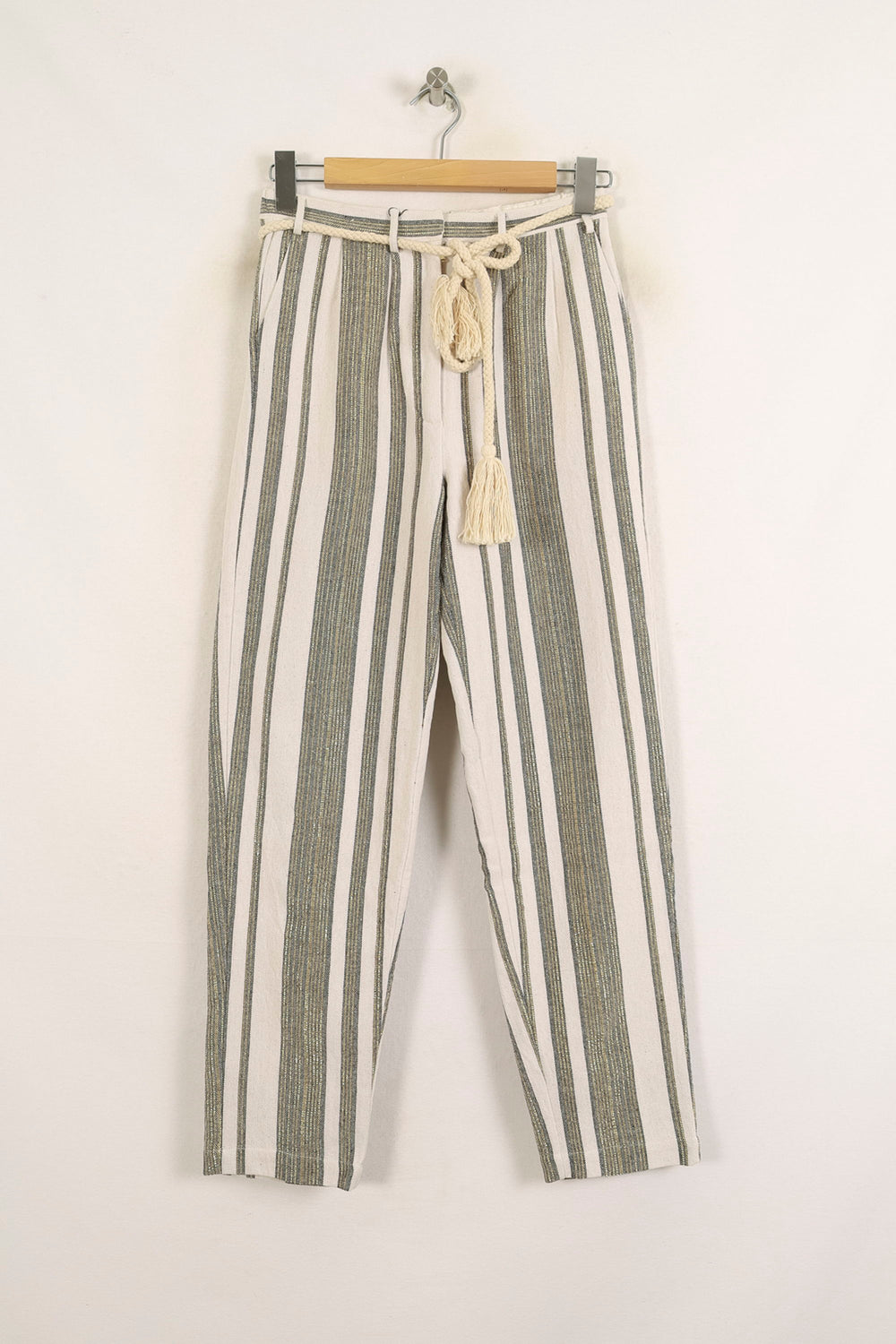 Pantalon Rayé Blanc et Vert - Taille S/36 de la marque Louise Misha | PARAD75659 - Vendu par Paradigme - Image 2