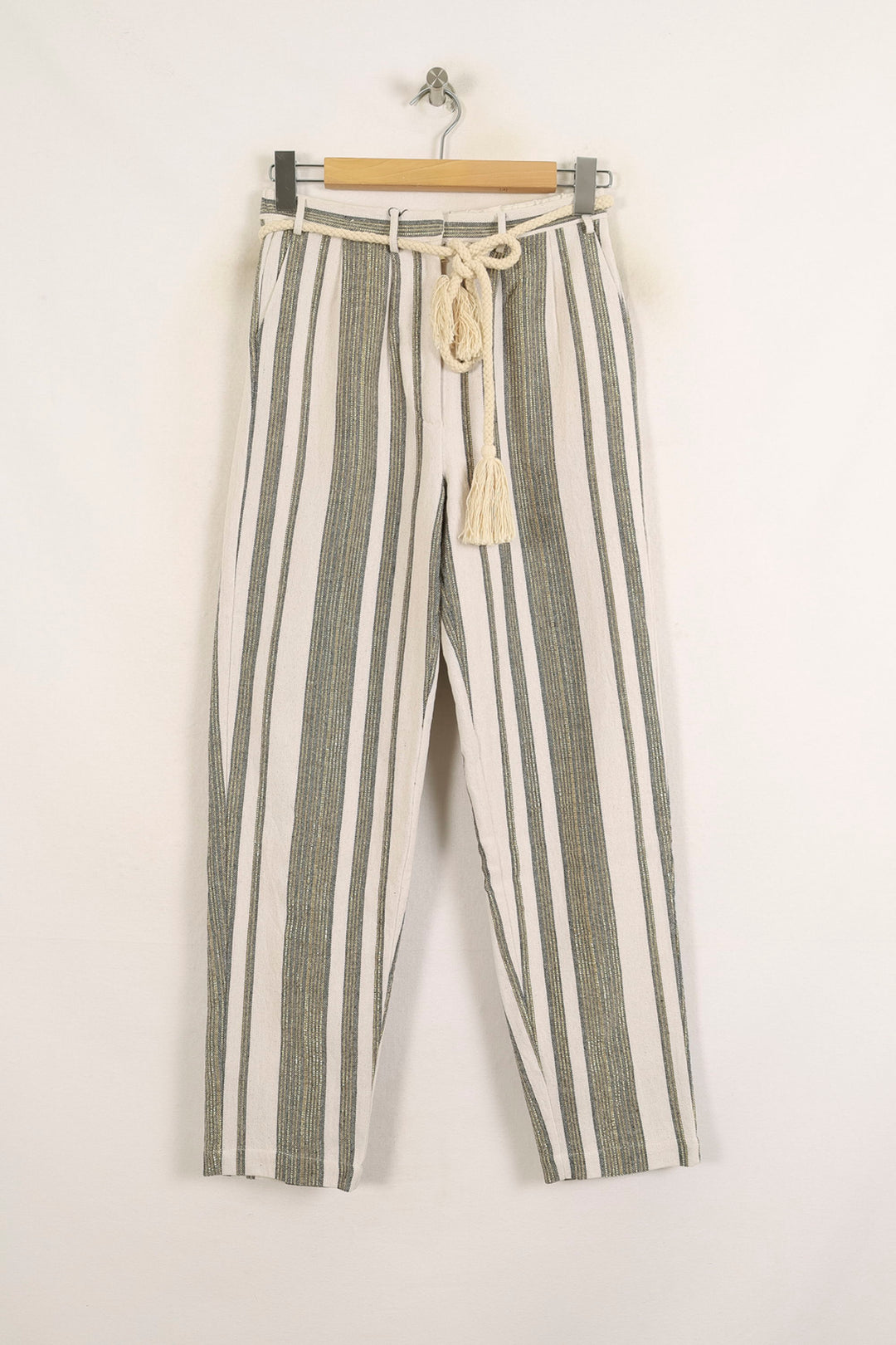 Pantalon Rayé Blanc et Vert - Taille S/36 de la marque Louise Misha | PARAD75659 - Vendu par Paradigme - Image 2