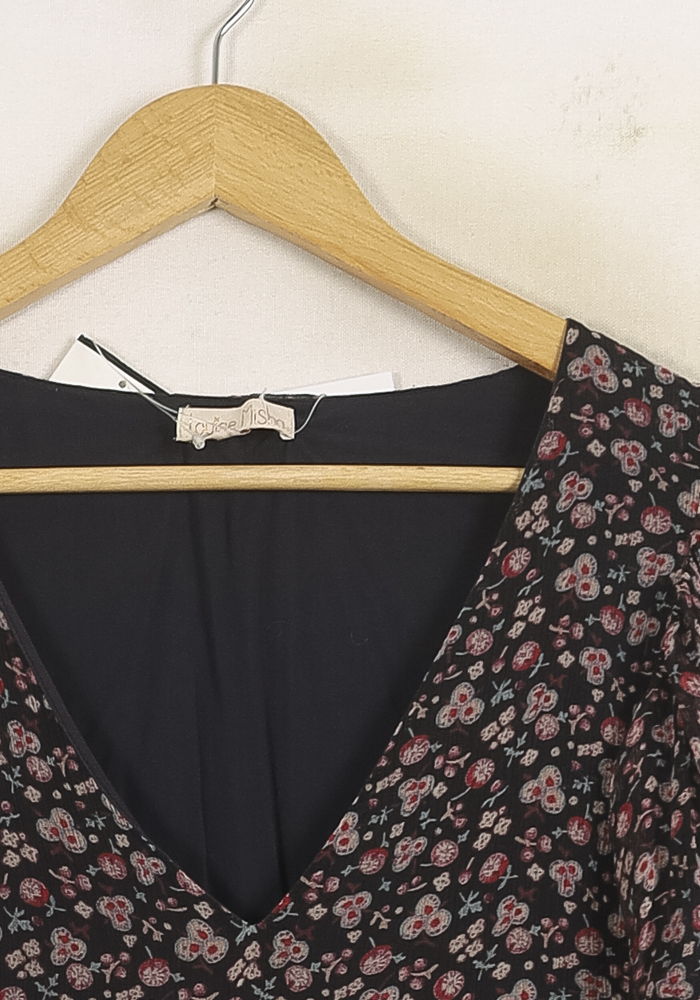 Robe Courte Noire à Fleurs - Taille M/38 de la marque Louise Misha | PARAD75672 - Vendu par Paradigme - Image 3