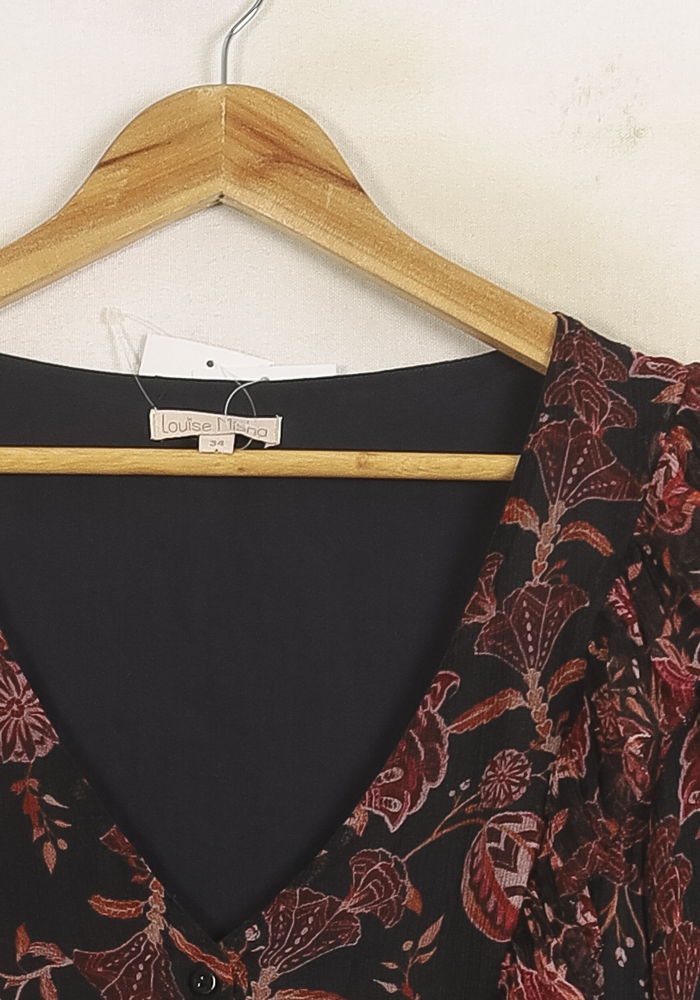 Blouse Noire et Rouge - Taille XS/34 de la marque Louise Misha | PARAD75680 - Vendu par Paradigme - Image 3