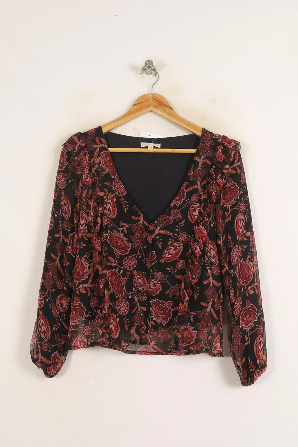 Blouse Noire et Rouge - Taille XS/34 de la marque Louise Misha | PARAD75680 - Vendu par Paradigme - Image 2